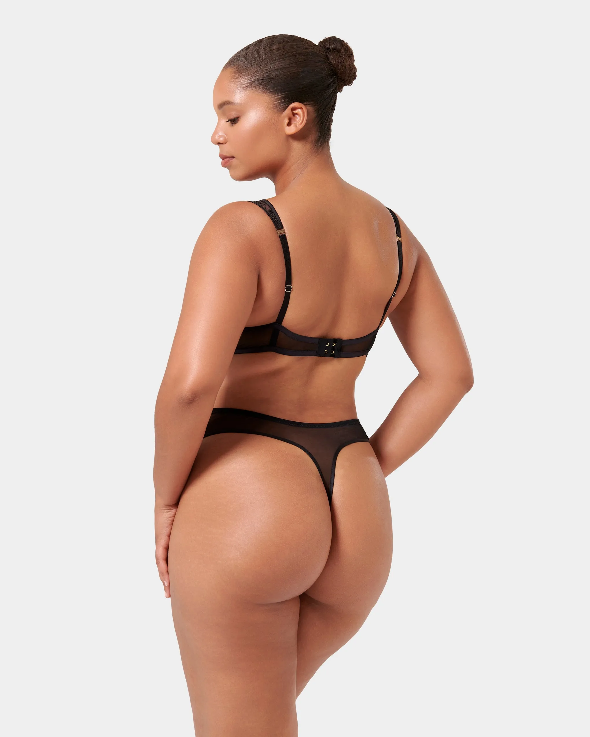 Seraphim High-Waist Thong Black