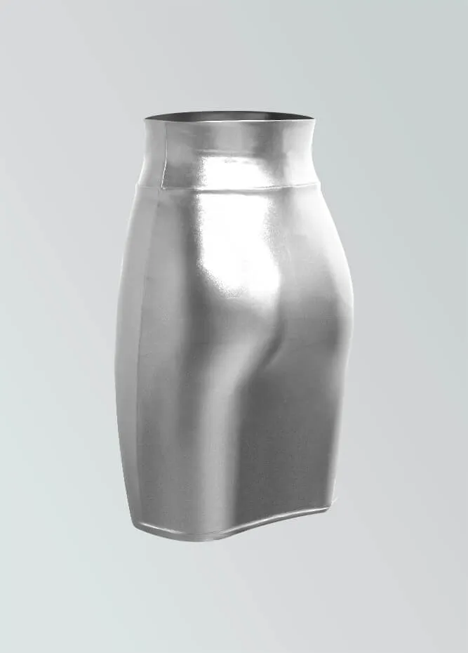 Shiny Metallic High Waist Pencil Skirt