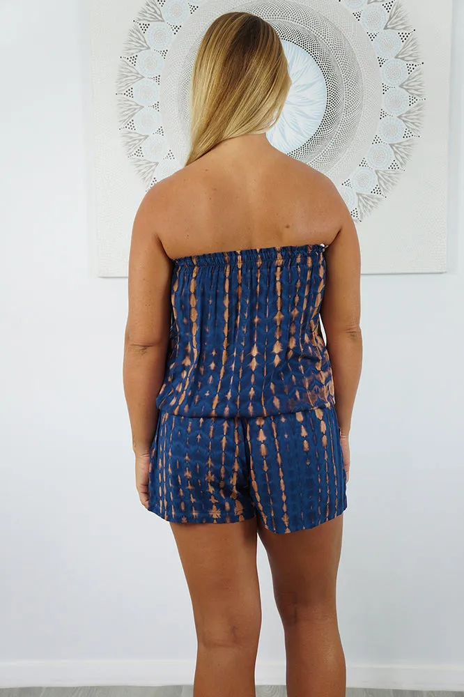 Short Jumpsuit "Crackle" Tie Dye
