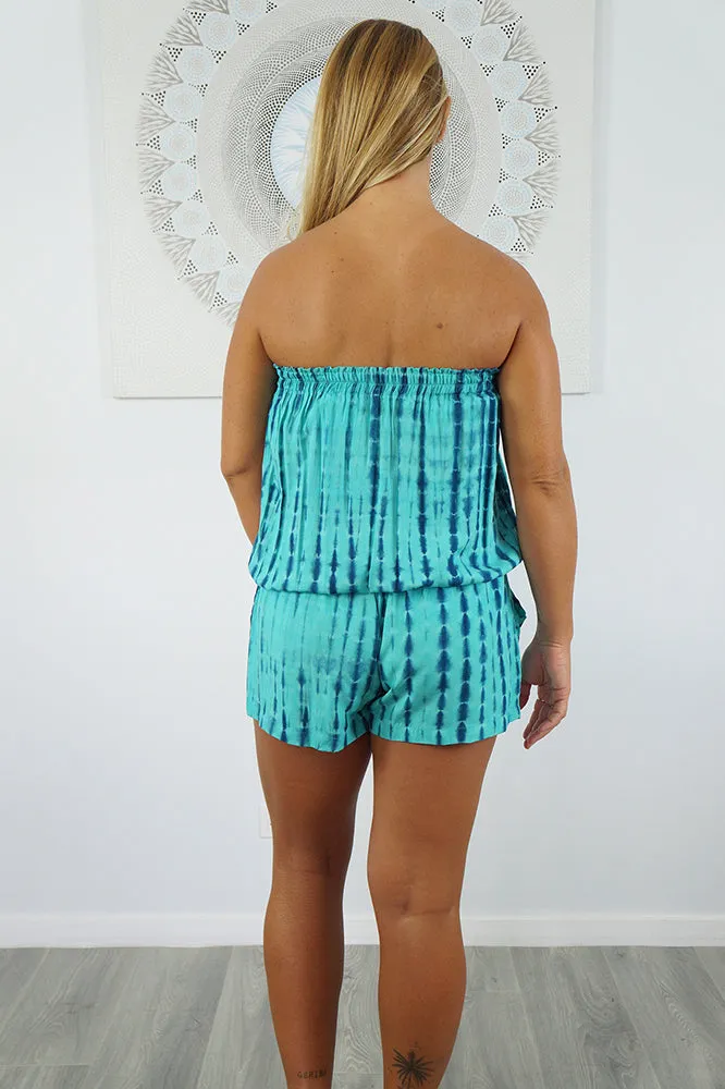 Short Jumpsuit "Crackle" Tie Dye