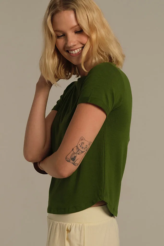 Shorter Bamboo Tee  - Garden