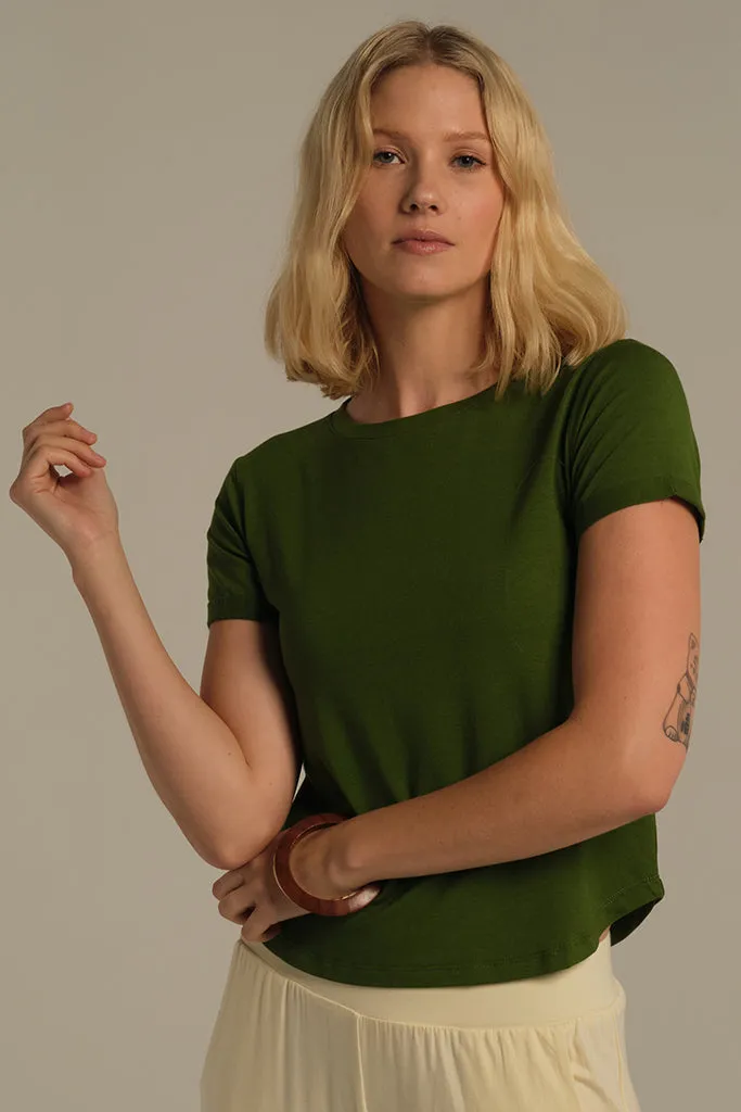 Shorter Bamboo Tee  - Garden