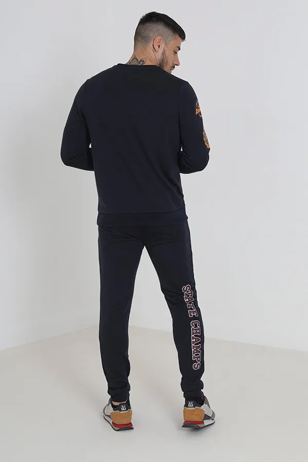 SKINNY FIT PRINTED THIGH JOGGING BOTTOMS