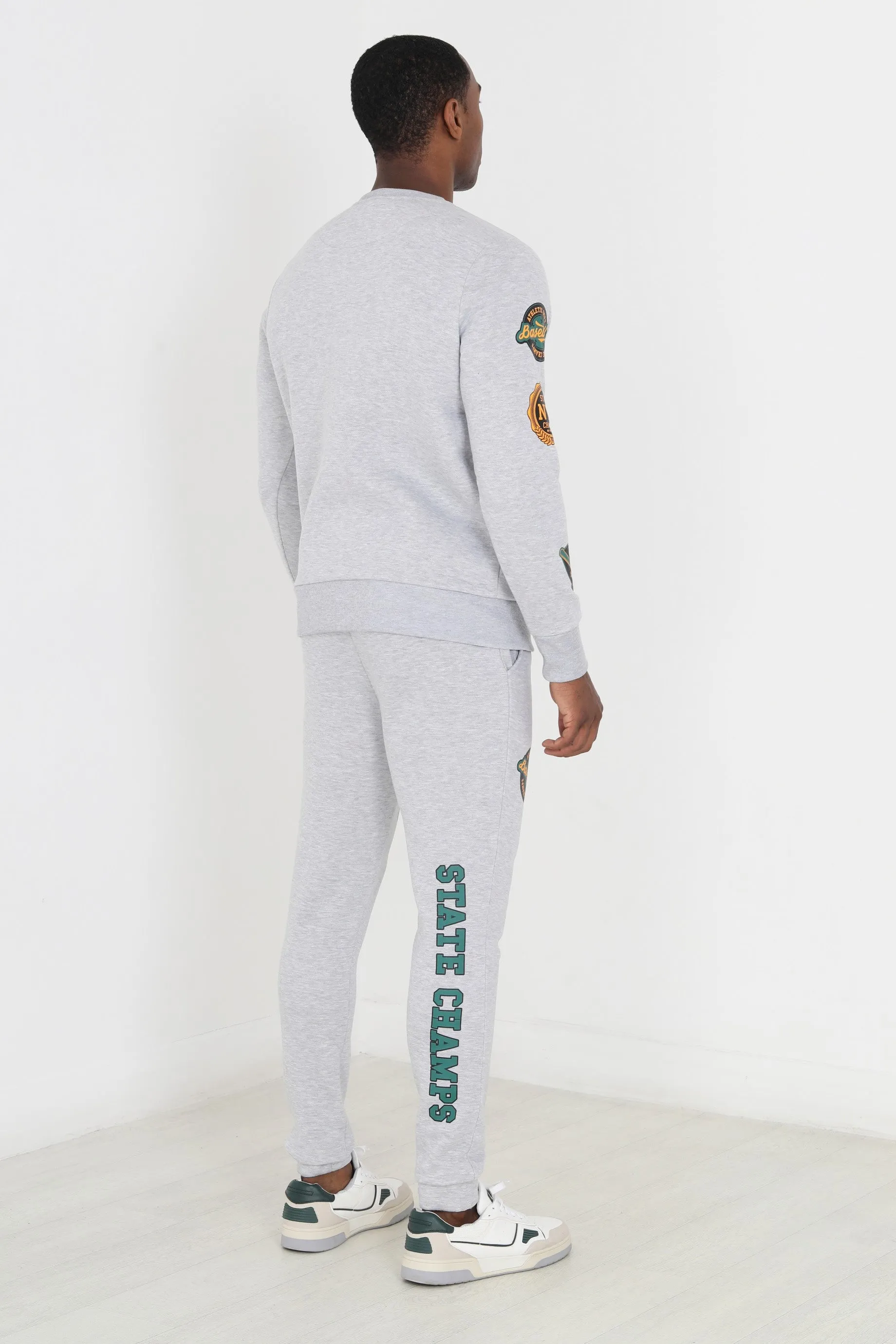 SKINNY FIT PRINTED THIGH JOGGING BOTTOMS