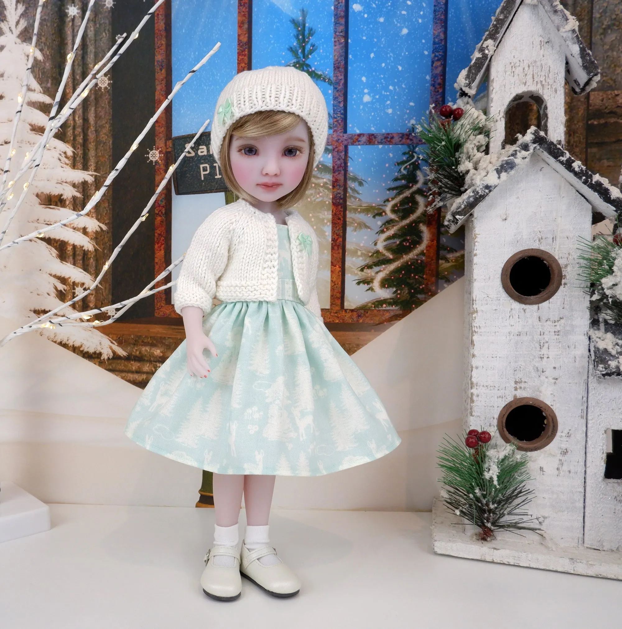 Soft Noel - dress and sweater with shoes for Ruby Red Fashion Friends doll