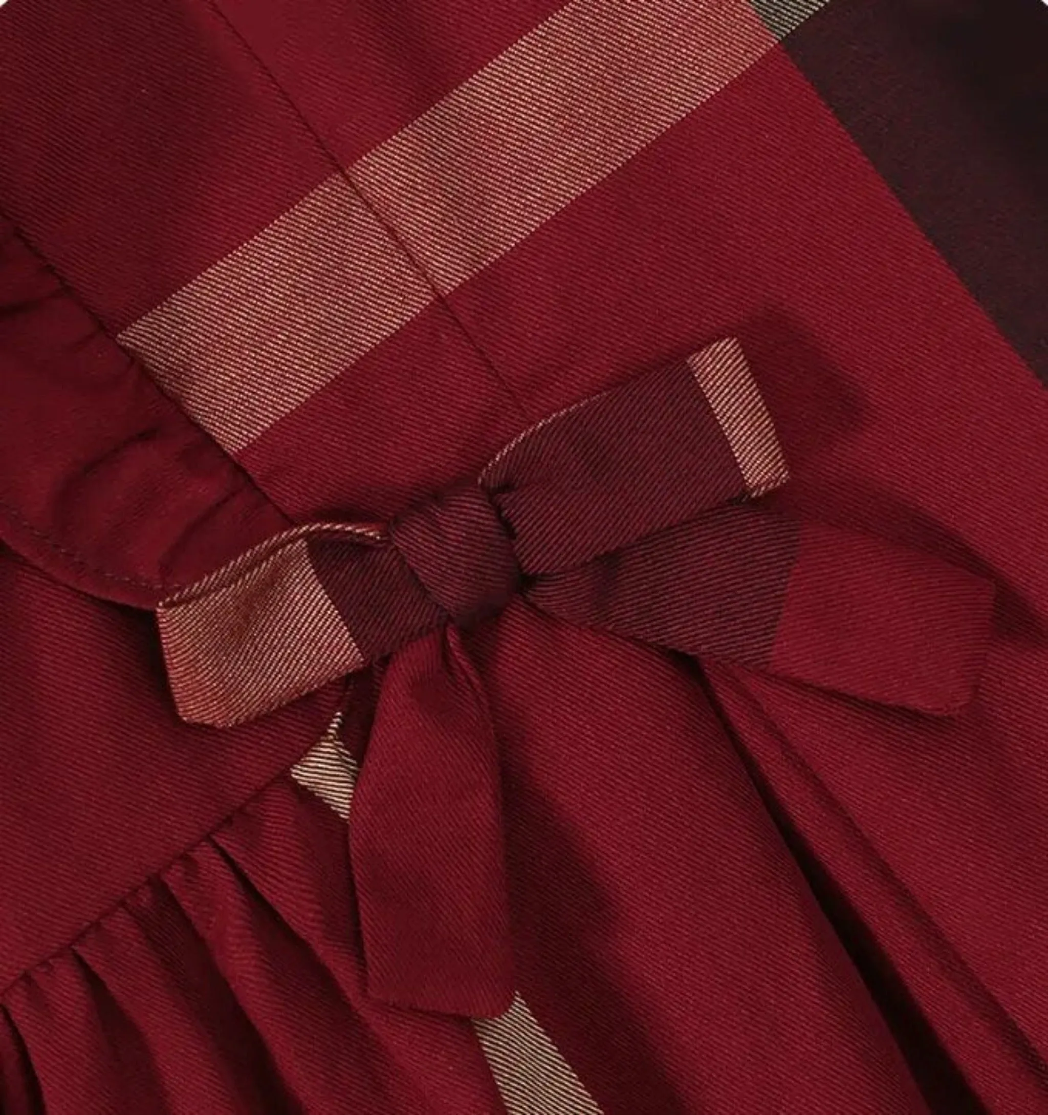 Sophia Plaid Burgundy Dress