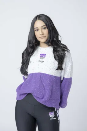 Speckled Color Block Knitted Sweater