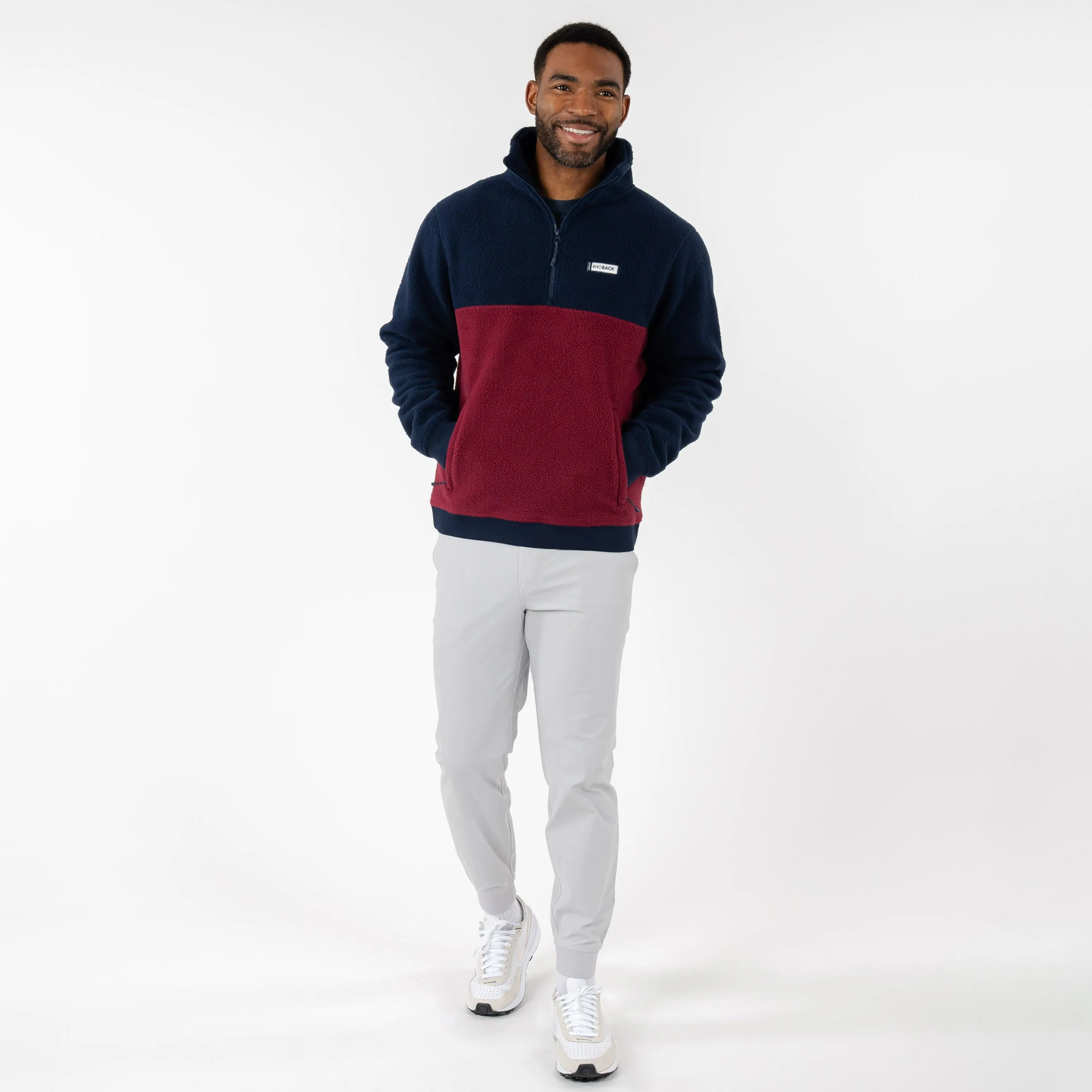 Summit Fleece Pullover | Colorblock - Fleet Navy/Burgundy