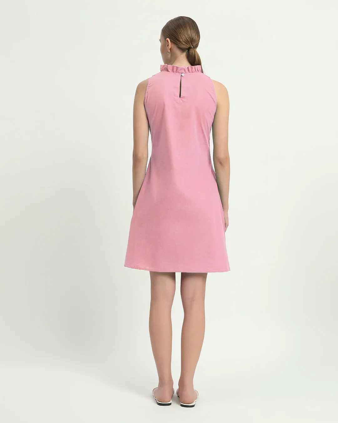 The Angelica Fondant Pink Cotton Dress
