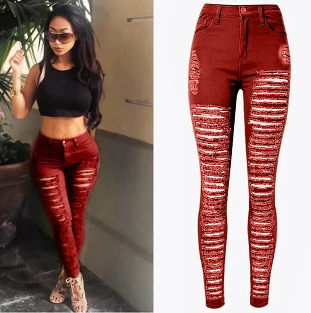 The Hole Pants High Waist Stretch Jeans