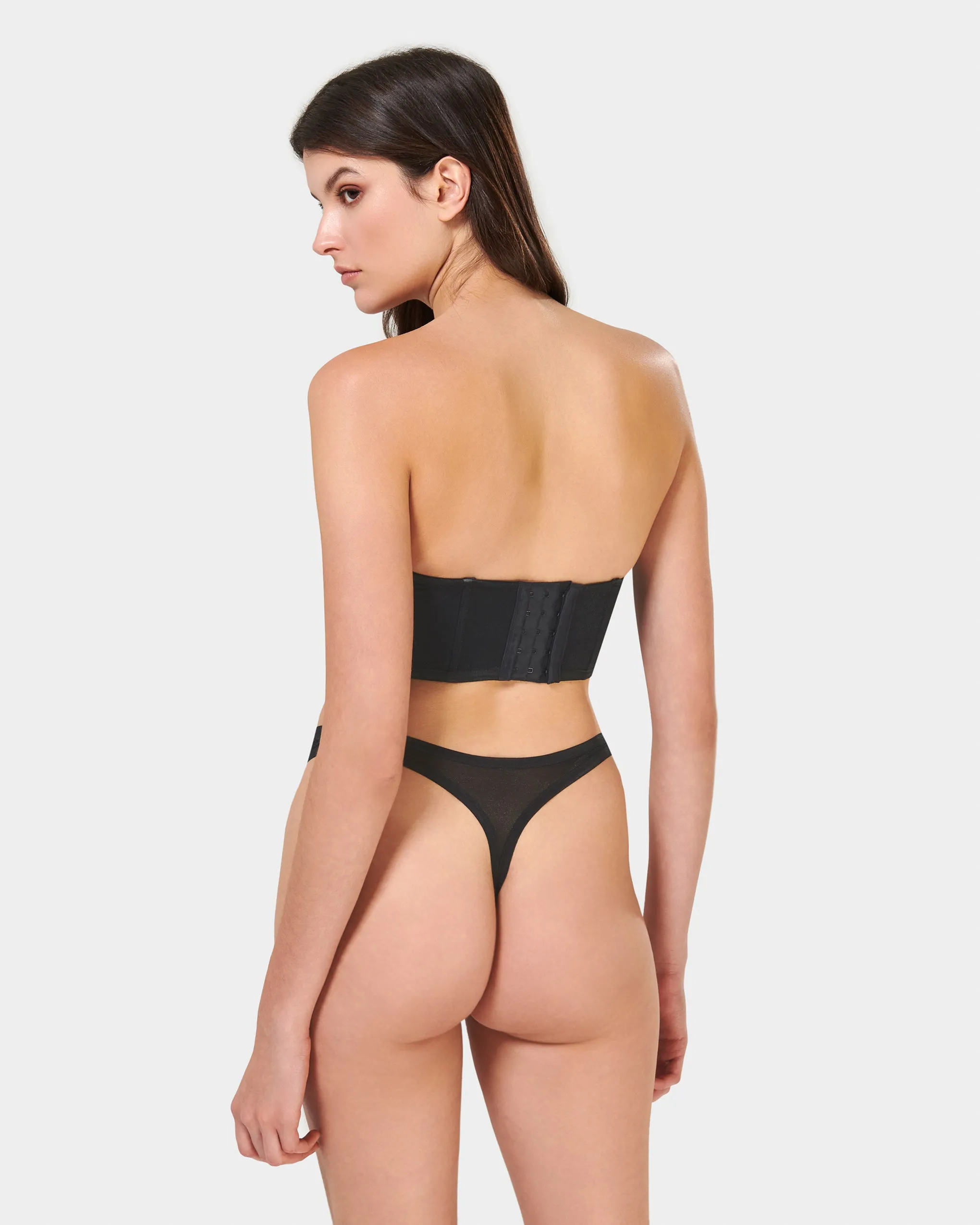 Thena High-Waist Thong Black