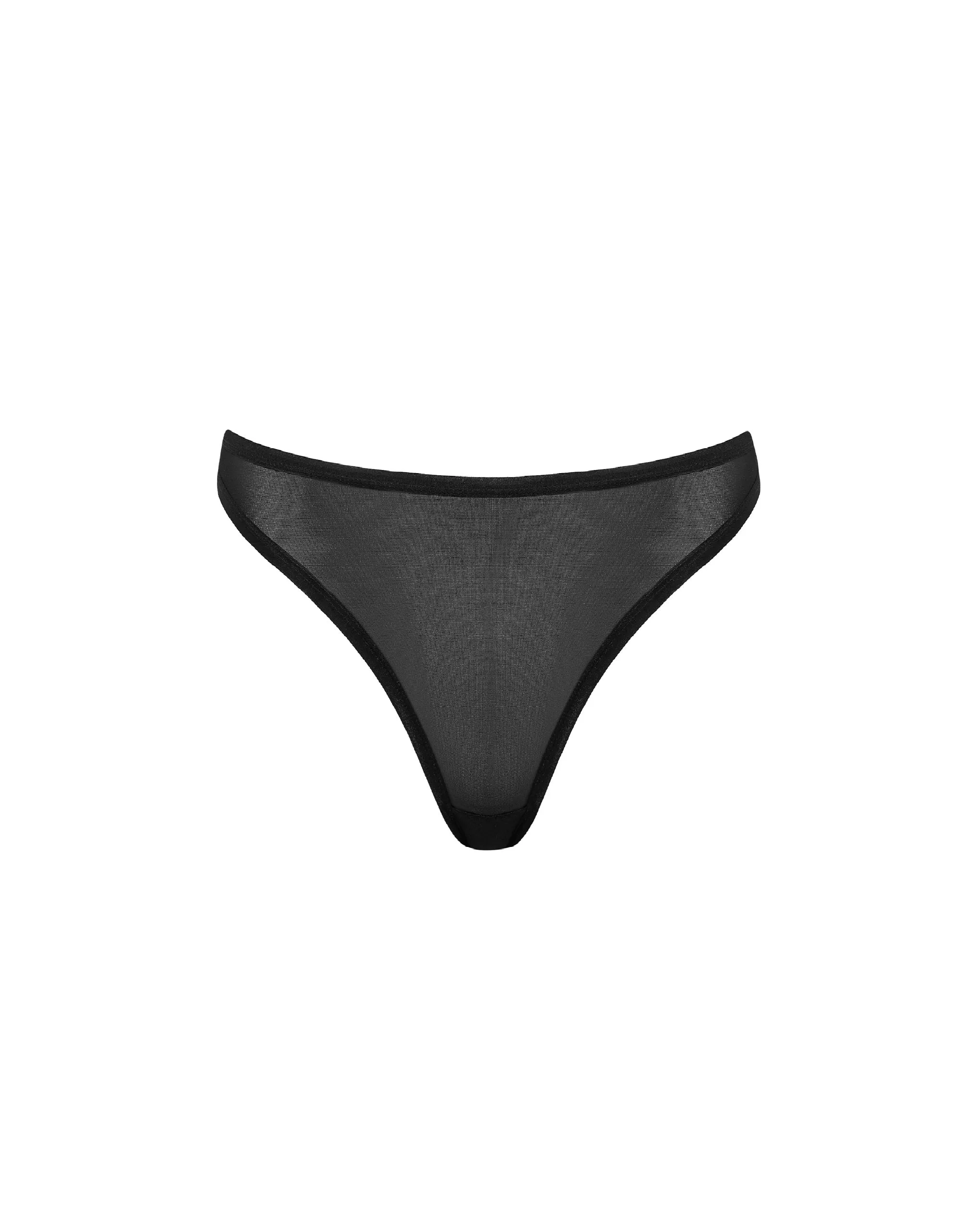 Thena High-Waist Thong Black