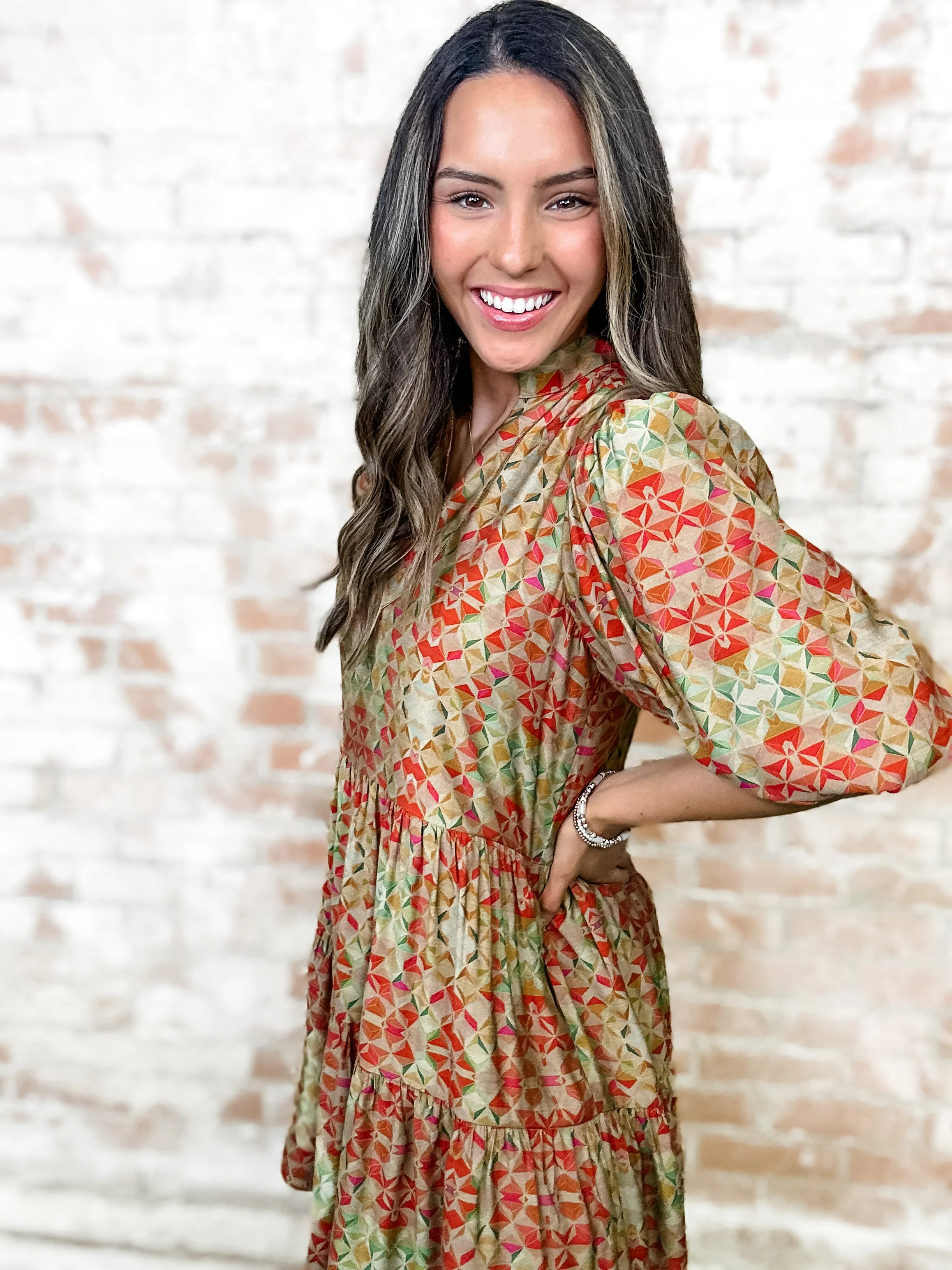 THML Debra Geo Print Dress - FINAL SALE