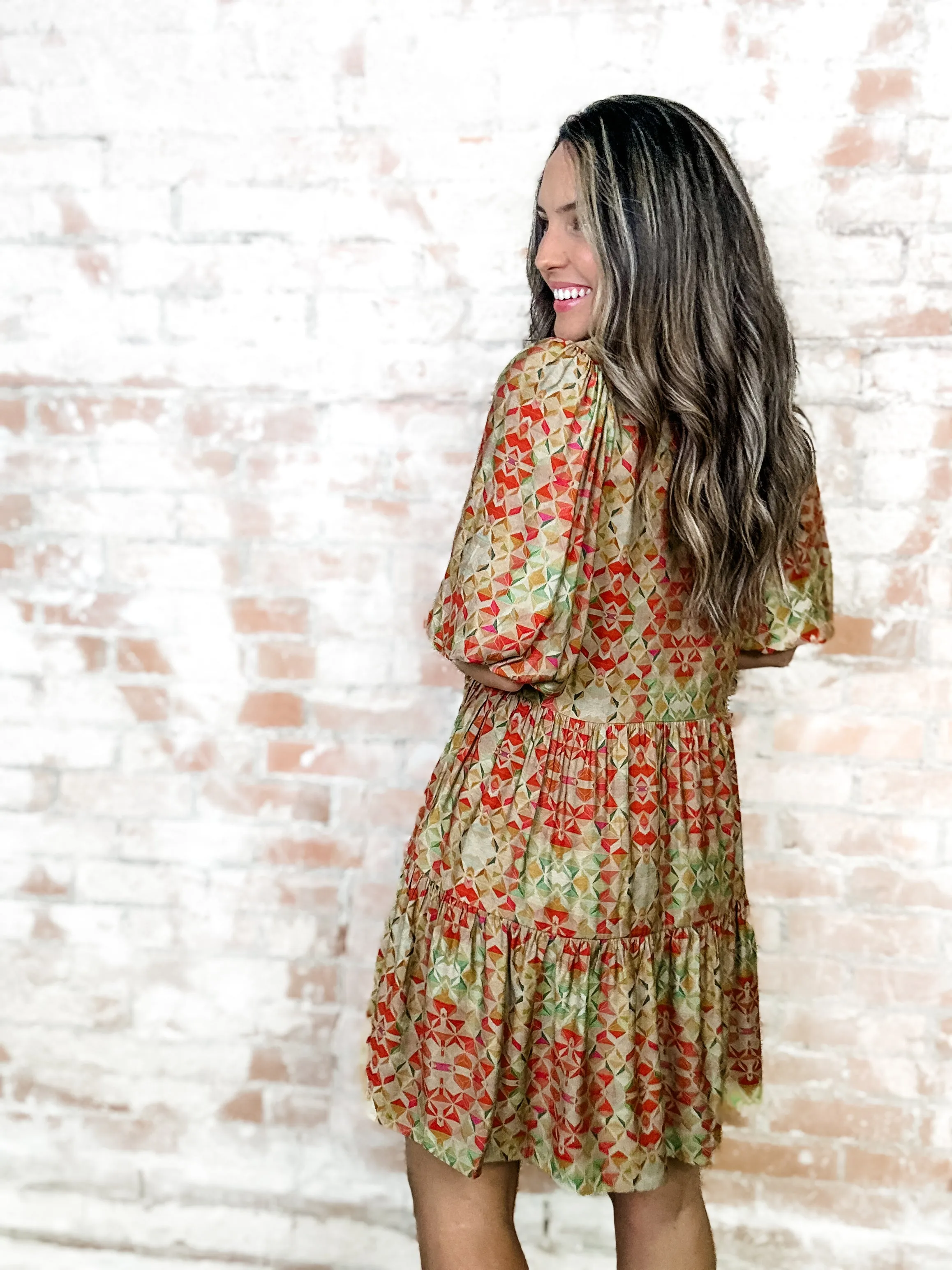 THML Debra Geo Print Dress - FINAL SALE
