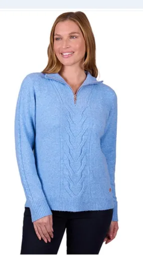 Thomas Cook Ladies Clara 1/4 Zip Jumper - Blue Marle