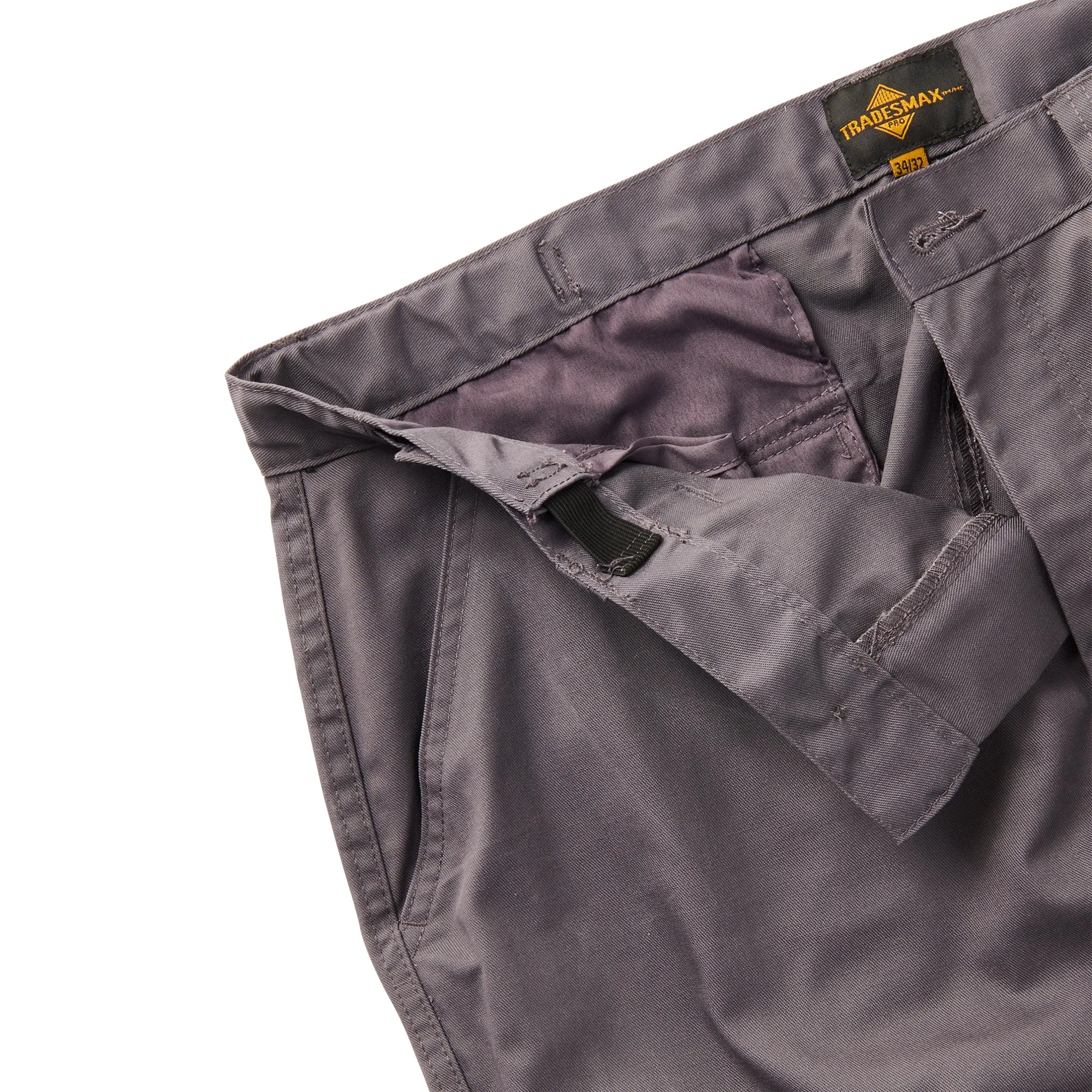 Tradesmax Pro Men's Cargo Workpant with Button Closure and Belt Loops, Grey