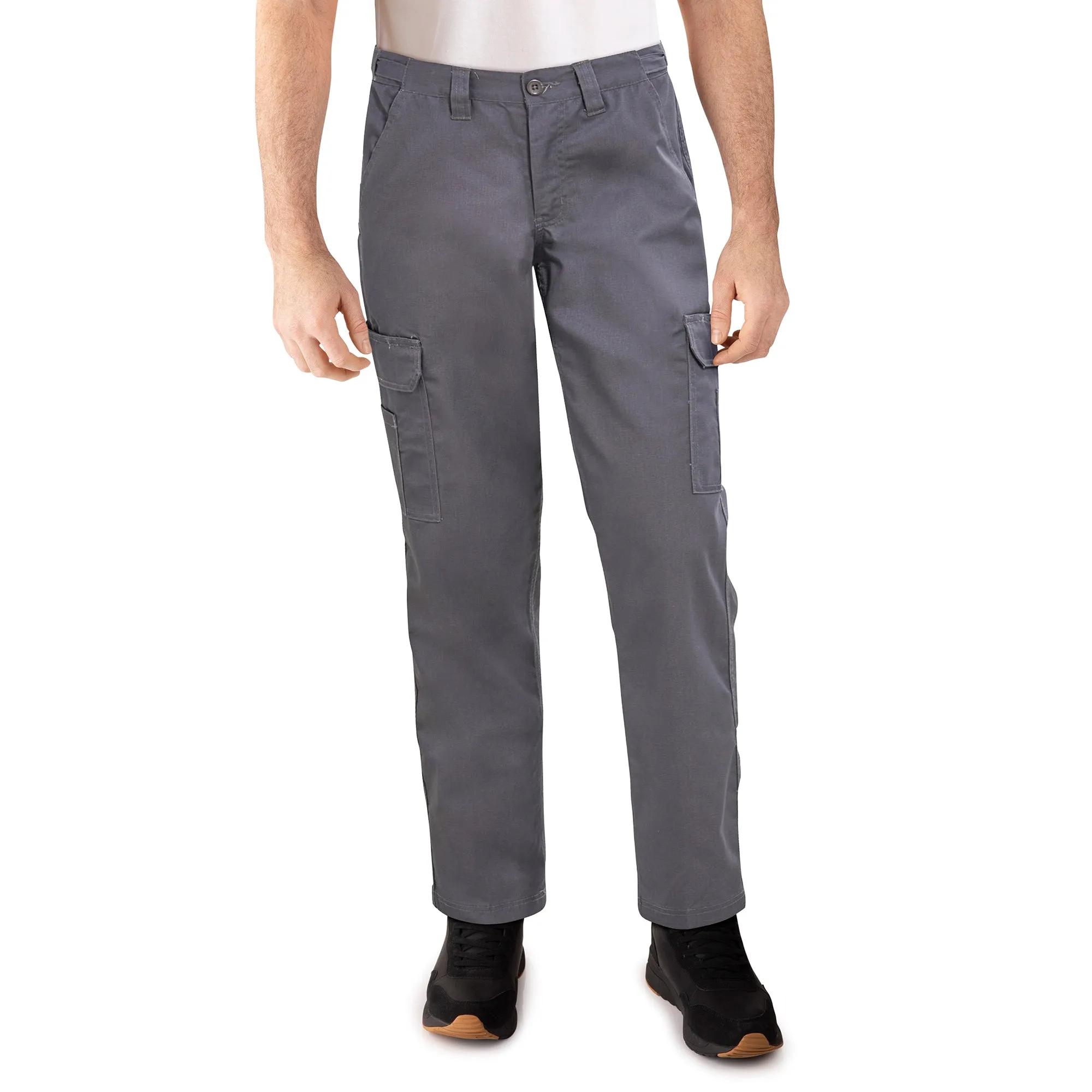Tradesmax Pro Men's Cargo Workpant with Button Closure and Belt Loops, Grey