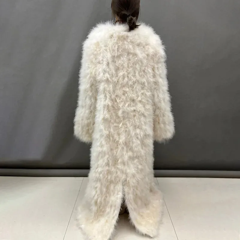 Turkey Feather Long Coat