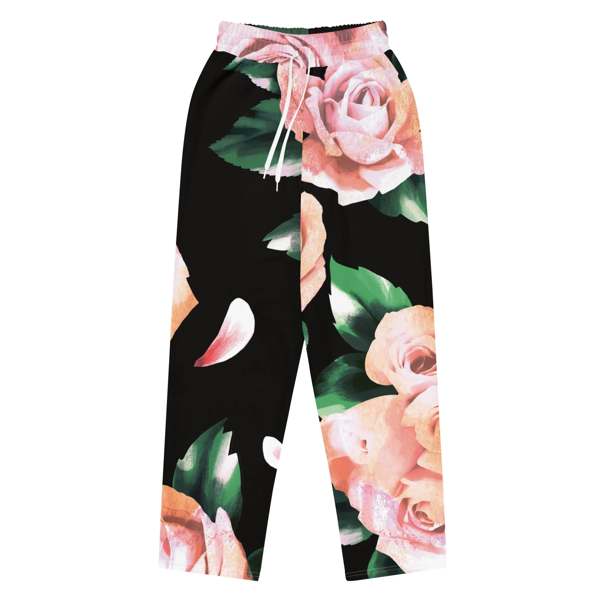 Valentines Day Wide Leg Joggers - Flower (Glamourange Valentine Day Gifts Wide Leg Joggers - Design 004)