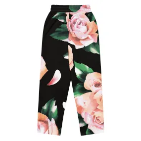 Valentines Day Wide Leg Joggers - Flower (Glamourange Valentine Day Gifts Wide Leg Joggers - Design 004)