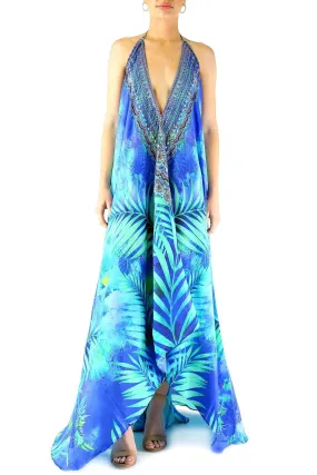 Versatile Light Blue Long Dress