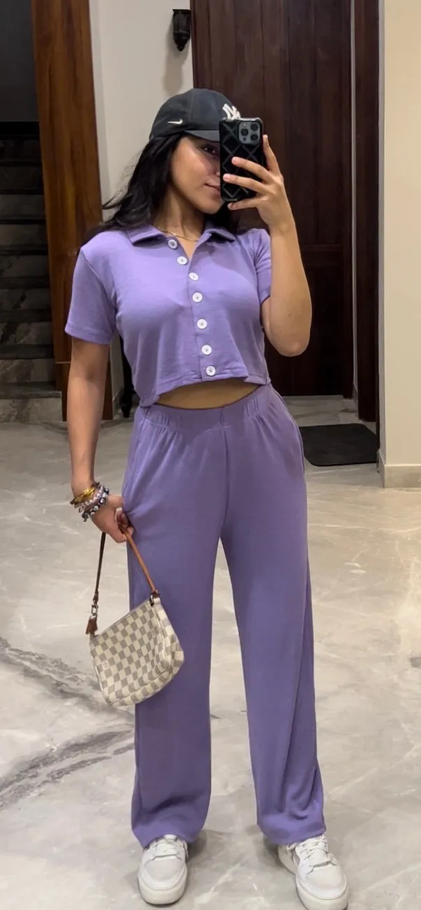 Very Peri Boxer Shirt Co-ord