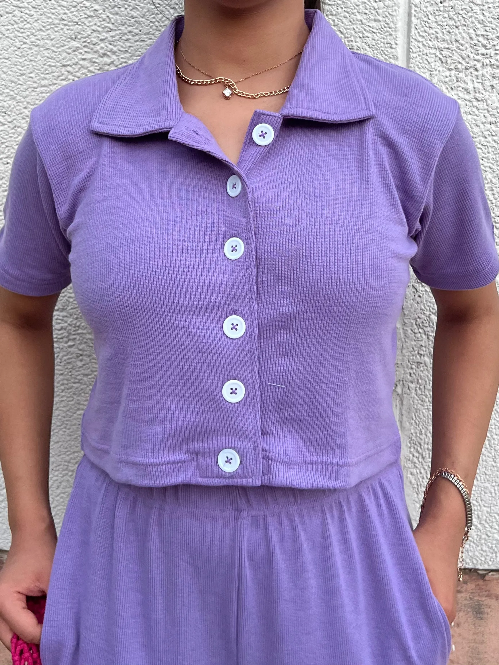 Very Peri Boxer Shirt Co-ord