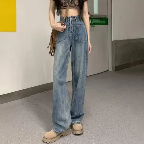Vinatge High Waist Straight Jeans