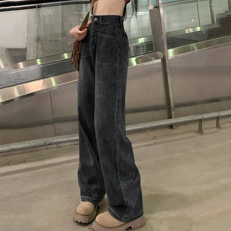 Vinatge High Waist Straight Jeans