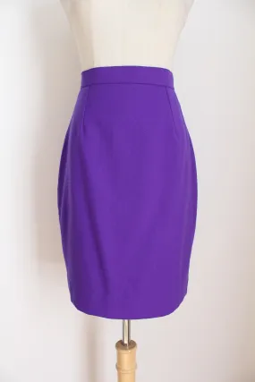 VINTAGE 100% WOOL SKIRT PURPLE - SIZE 6