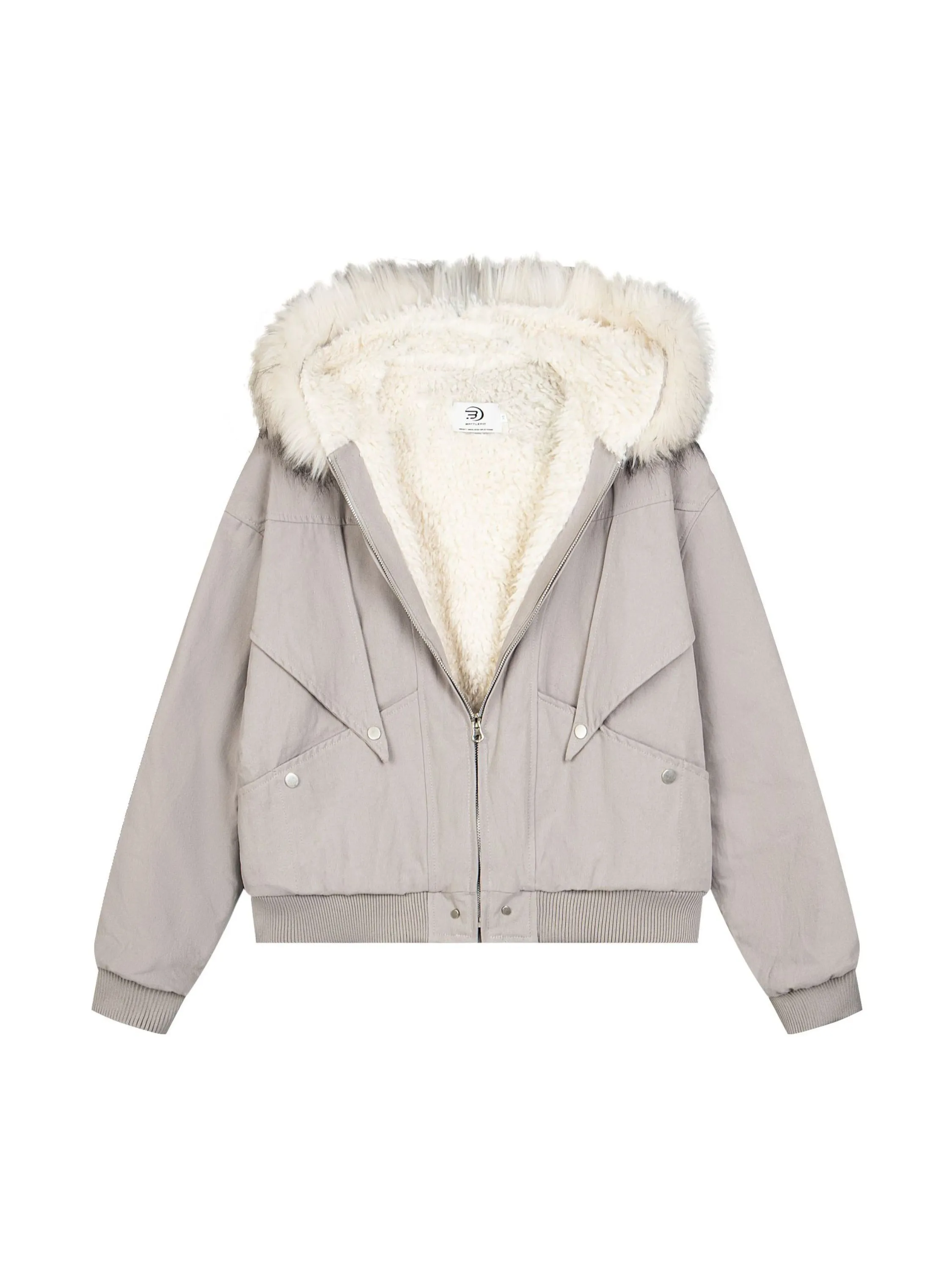 Vintage Button Fur Collar Coat