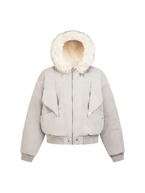 Vintage Button Fur Collar Coat