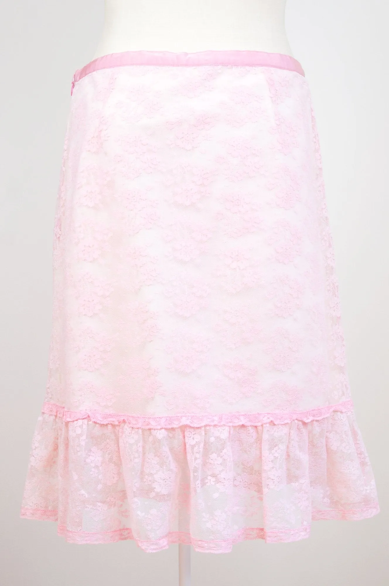 Vintage looking lace pink and cream skirt