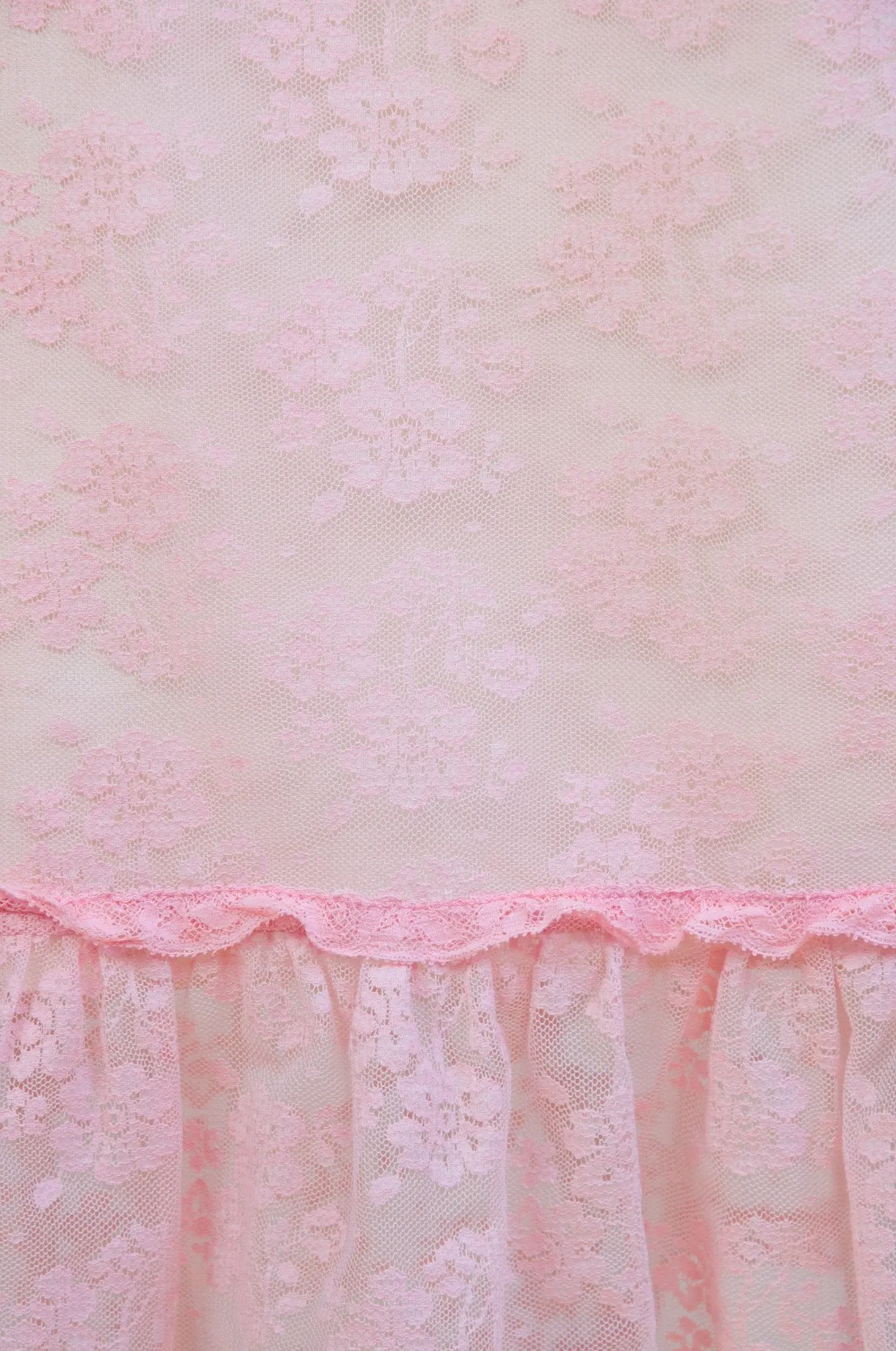 Vintage looking lace pink and cream skirt