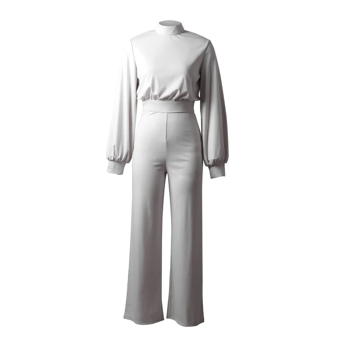 Violetter Casual-Jumpsuit | Sommerlicher rückenfreier Rollkragen-Jumpsuit für Damen