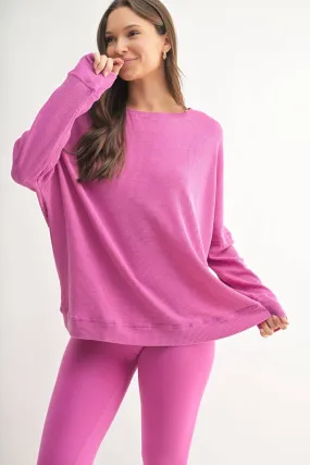 Waffle Ribbed Pullover