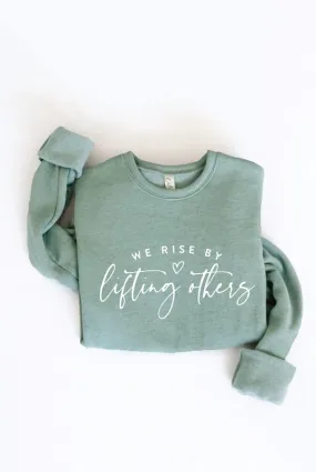We Rise Crew Neck- Dark Heather Sage