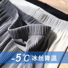 Wide Leg Pants Women Summer High Waist Drape Loose Floor Length Long Thin Ice Silk Straight Jeans Pants