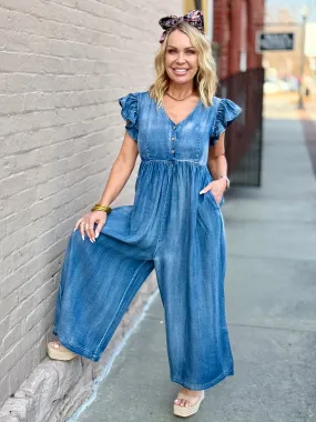 Wide Leg Tencel Jumpsuit