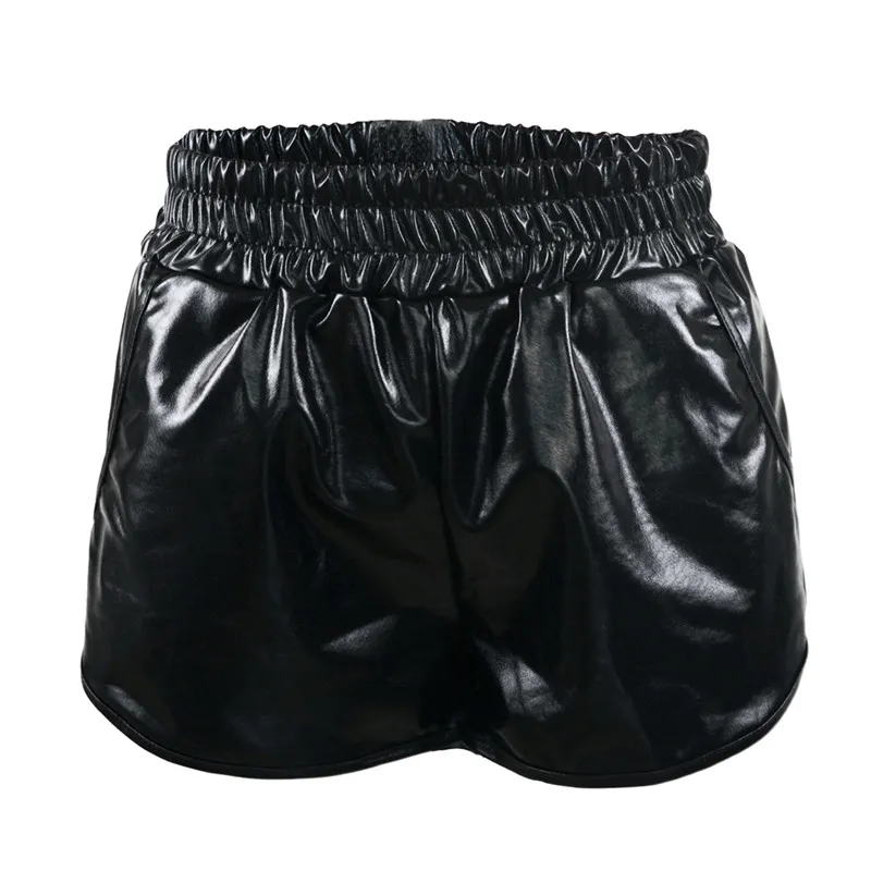 Women's Summer Casual PU Leather High-Waist Shorts