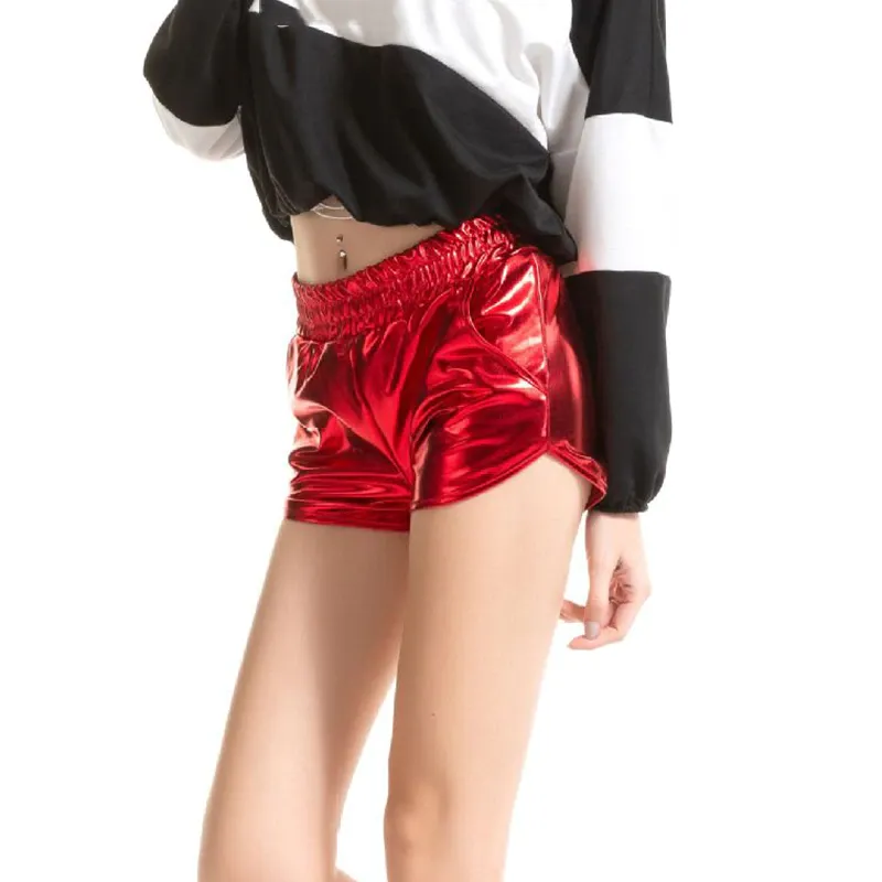 Women's Summer Casual PU Leather High-Waist Shorts