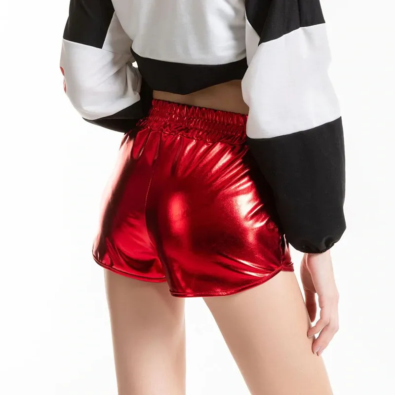 Women's Summer Casual PU Leather High-Waist Shorts