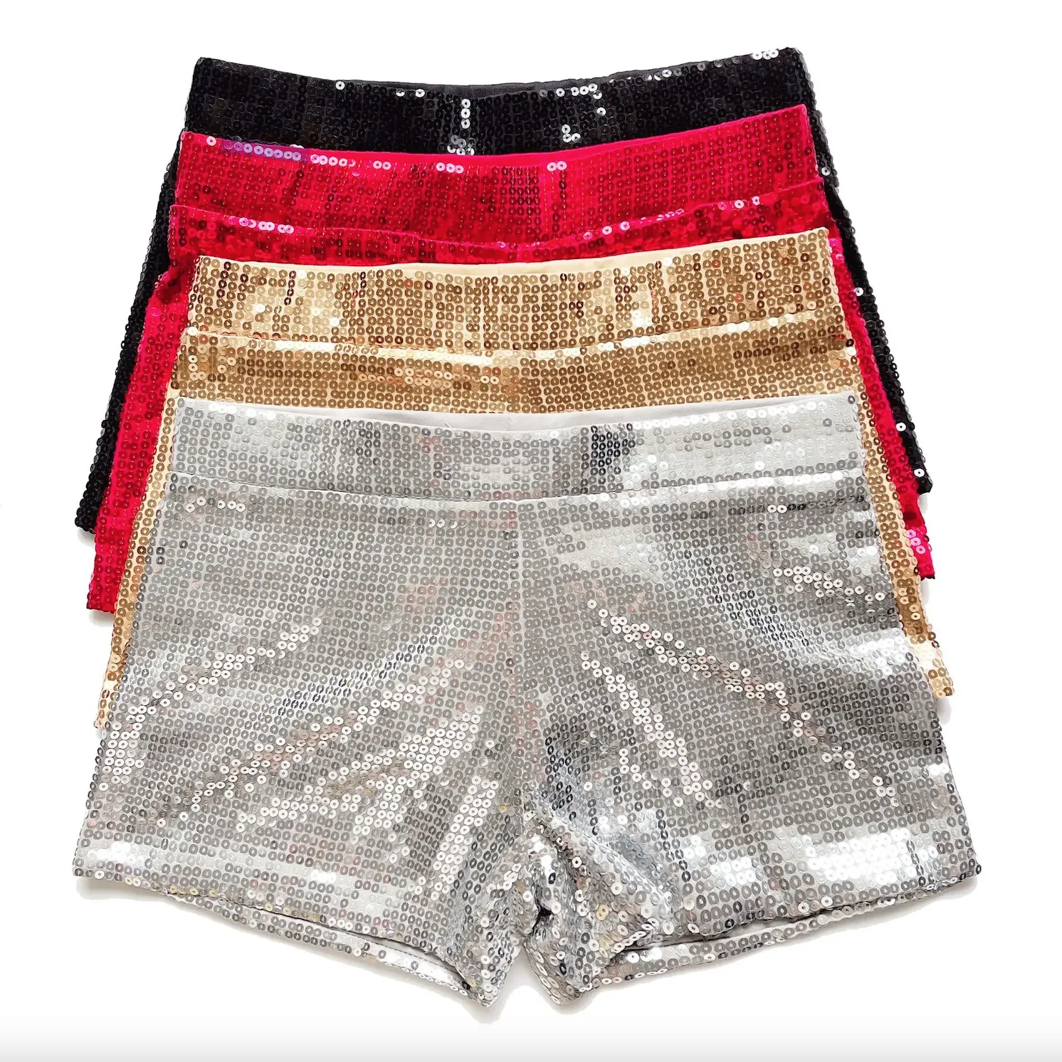Women's Summer High Waist Casual Sequined Shorts