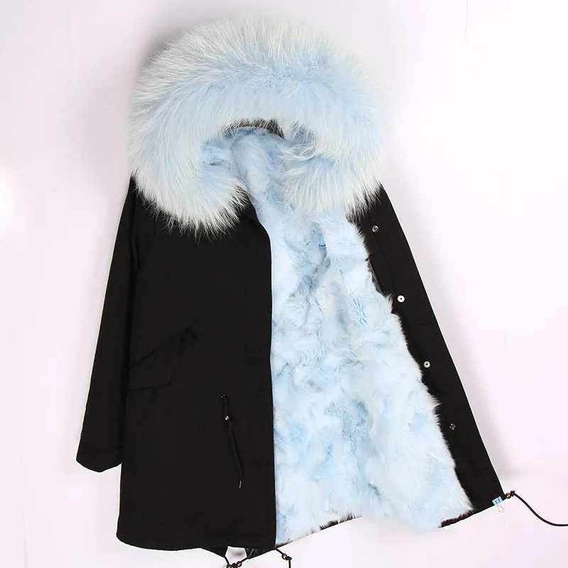 Women's Winter Casual Hooded Thick Long Parka With Fox Fur