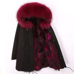Women's Winter Casual Hooded Thick Long Parka With Fox Fur