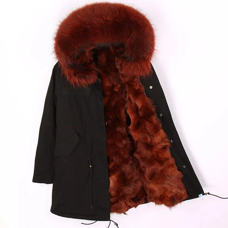 Women's Winter Casual Hooded Thick Long Parka With Fox Fur