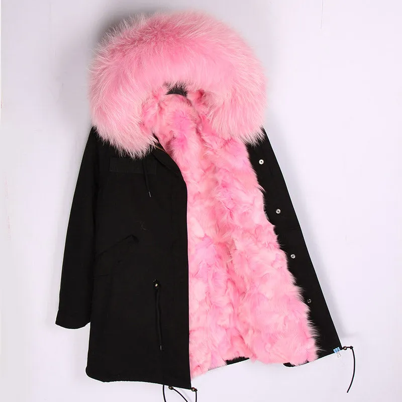 Women's Winter Casual Hooded Thick Long Parka With Fox Fur
