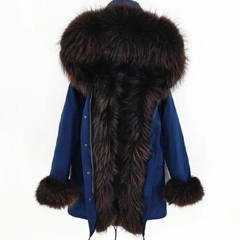 Women's Winter Casual Hooded Warm Parka With Raccoon Fur